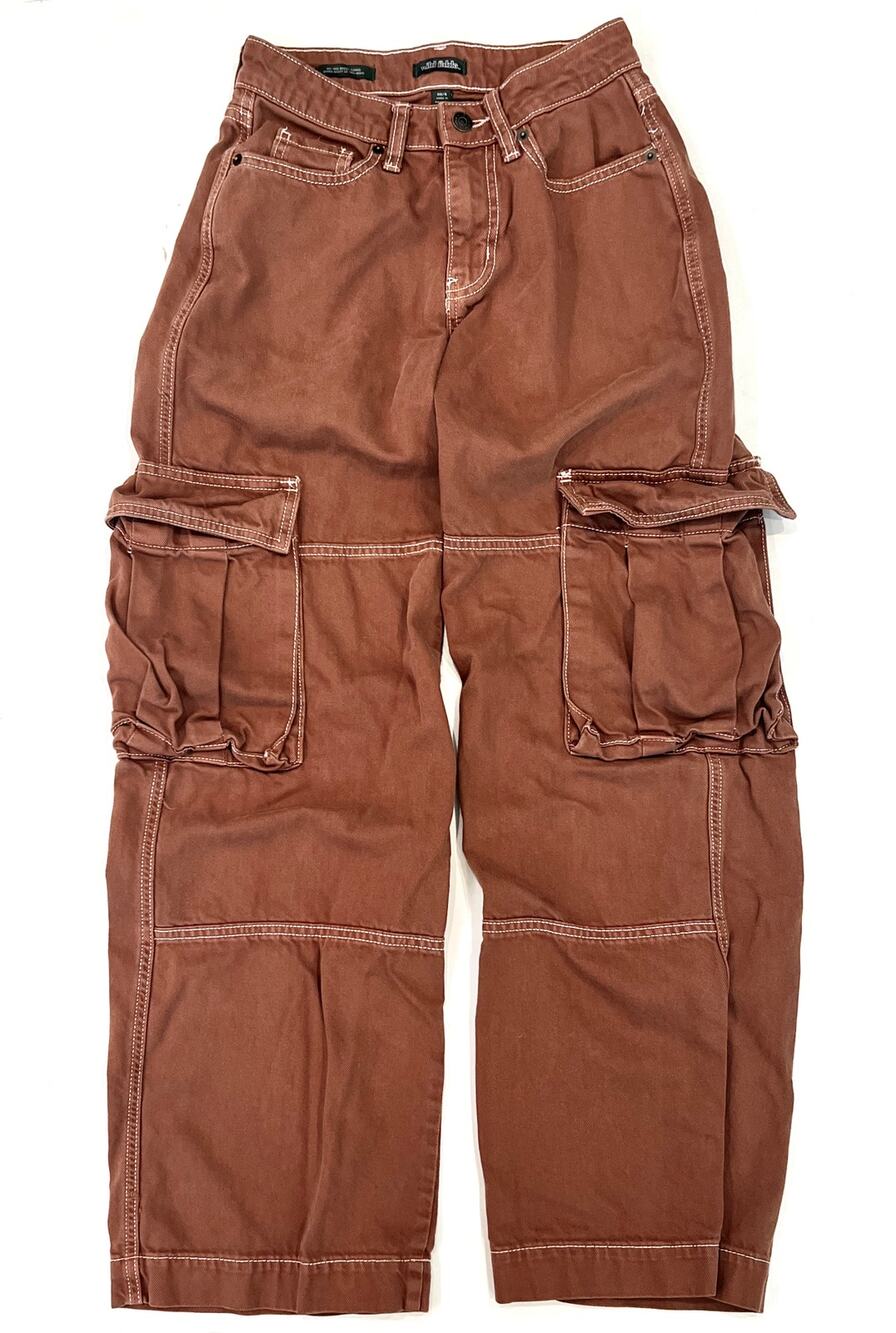 Wild Fable Women's Mid-Rise Baggy Cargo Pants with Contrast Stitching - Size 00